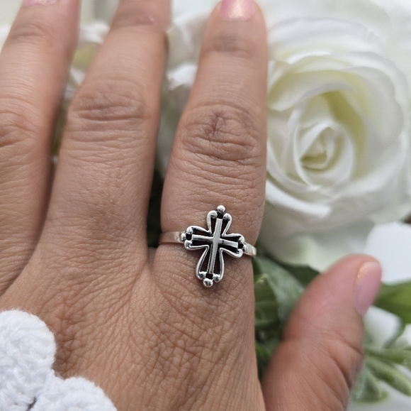 COPTIC CROSS STERLING SILVER RING - Picture 5 of 6